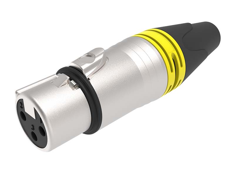 3-pin female XLR cable connector Neutrik type with color ring XLR3F008