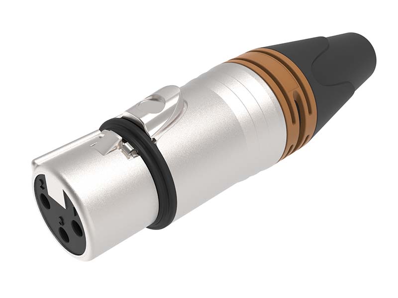 3-pin female XLR microphone cable connector Neutrik type with color ring XLR3F008
