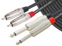 CYJ18 Dual 6.35mm TS Jack to RCA patch Cable