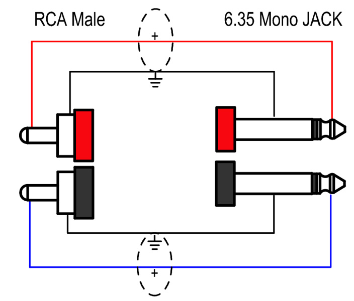 Dual RCA - Dual JACK Analog Audio Cable