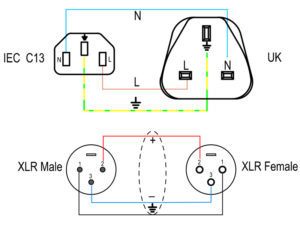 Combi UK Plug and audio Combination Cable wiring diagram