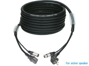 Combi audio & schuko power hybrid cable for active speaker HPM01