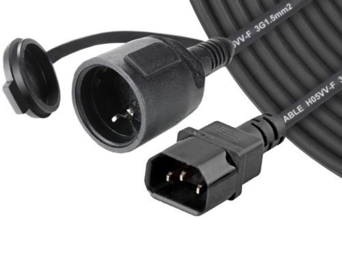 PC12 IEC C14 to Schuko Power Adapter Cable
