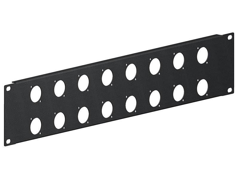 RP04X2U16 2u steel punched rack mount panels for 16 x chassis connector