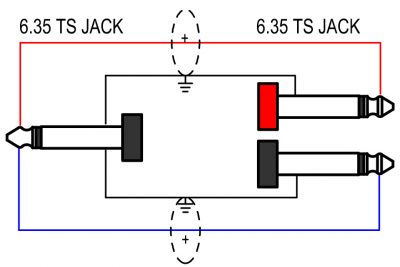 JACK to dual JACK Signal Combiner or Splitter Cable