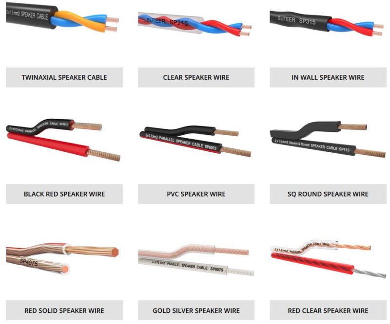 all kinds of speaker cable wire