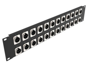 2RU 24-port male 3-pin XLR rack panel RPX2U24M