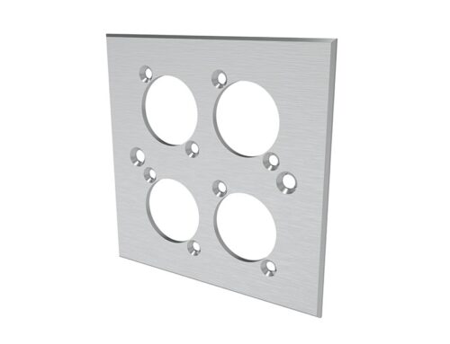 WMP01H4 4-Port Blank Wall Plate Anodized Silver