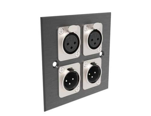 WP23XFM 4-port wall plate 4 x XLR chassis panel mounting