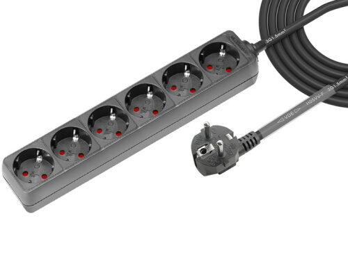 PCS615 6-Outlet Power Strip – German Type F Schuko Outlets