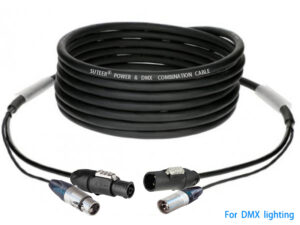 Hybrid cable Neutrik PowerCON TRUE1 & 3-pin XLR combi cable for DMX lighting HPD07N