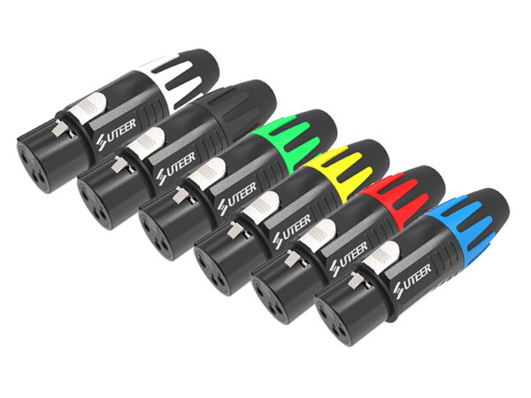 3-pin XLR female connector with 6 colorf of brush