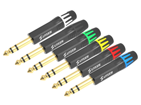 6.35mm stereo hone plug with 6 colorf of brush