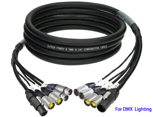 2x XLR-5p & 2x etherCON & powerCON TRUE1 hybrid cable