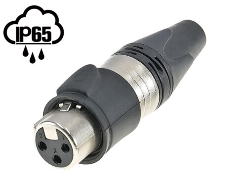 Waterproof 3-pin XLR female connector IP65