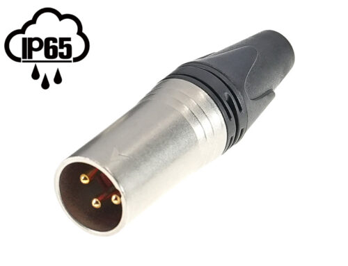 Waterproof 3-pin XLR male connector IP65