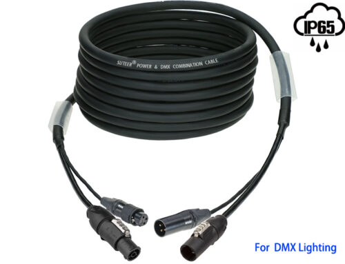 Waterproof 1.5mm2 Power & DMX hybrid cable Neutrik