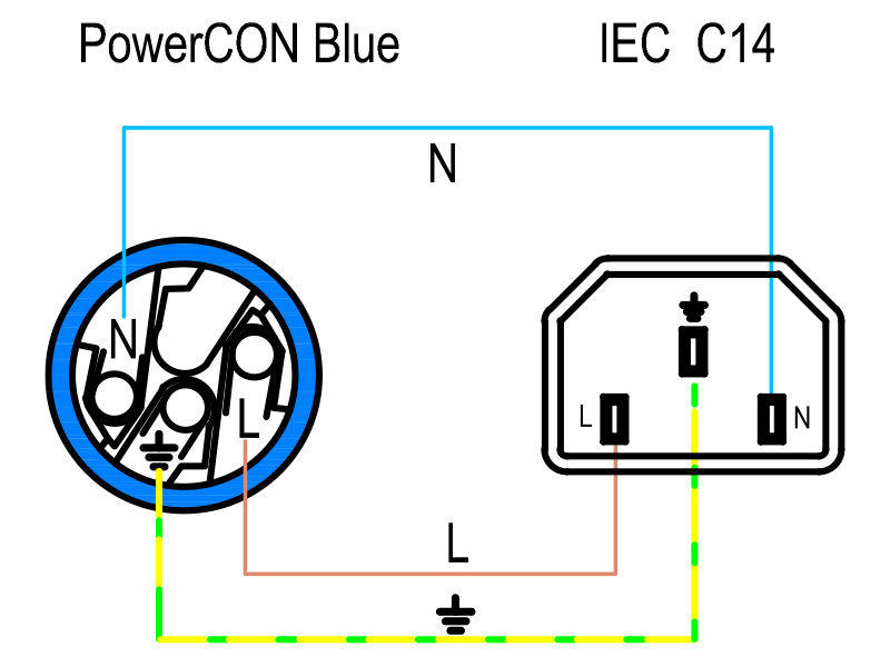 SPC011M Power Twist IEC C14 Adapter Cable - PropAudio