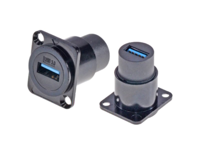 USB 3.0 D-shape panel mounting coupler DAD15