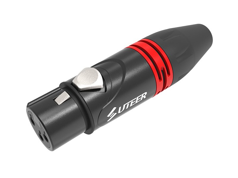 3-pin XLR cable connector female black Amphenol shape XLR3F019B