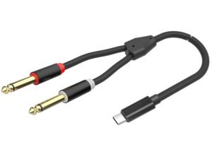 USB TYPE-C Male To Dual 6.3mm JACK Male Audio Cable CYC03