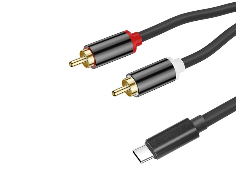 USB TYPE-C Male To Dual RCA Male Y splitter Cable CYC04
