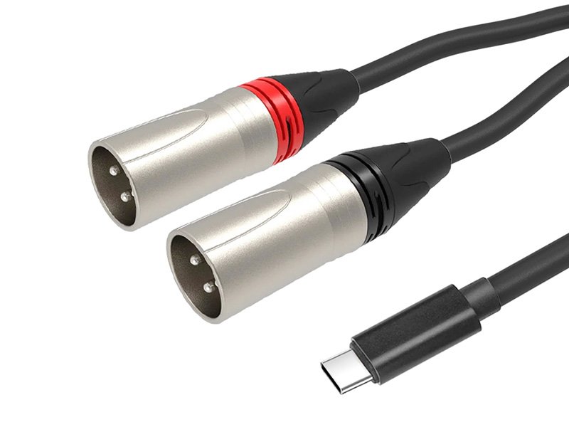USB TYPE-C Male To Dual XLR Male Y splitter Cable CYC05M