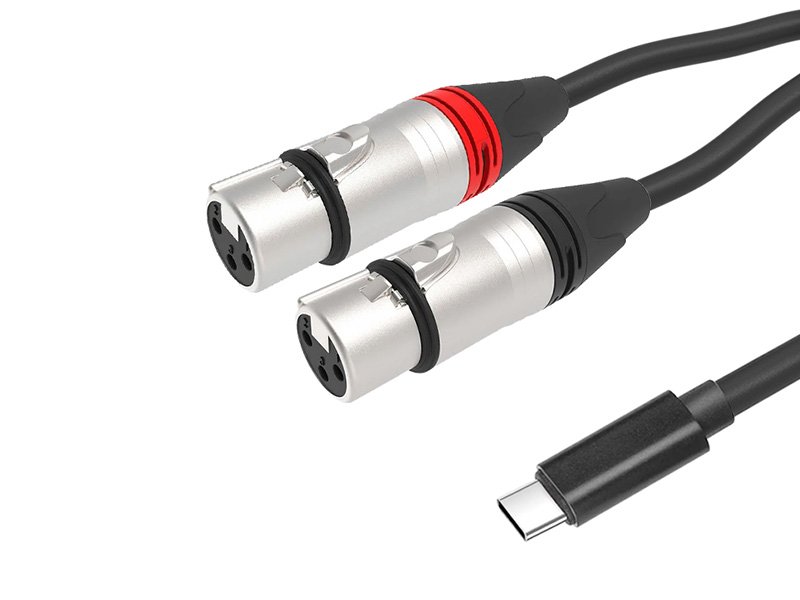 USB TYPE-C Male To Dual XLR female Recording audio Cable CYC05