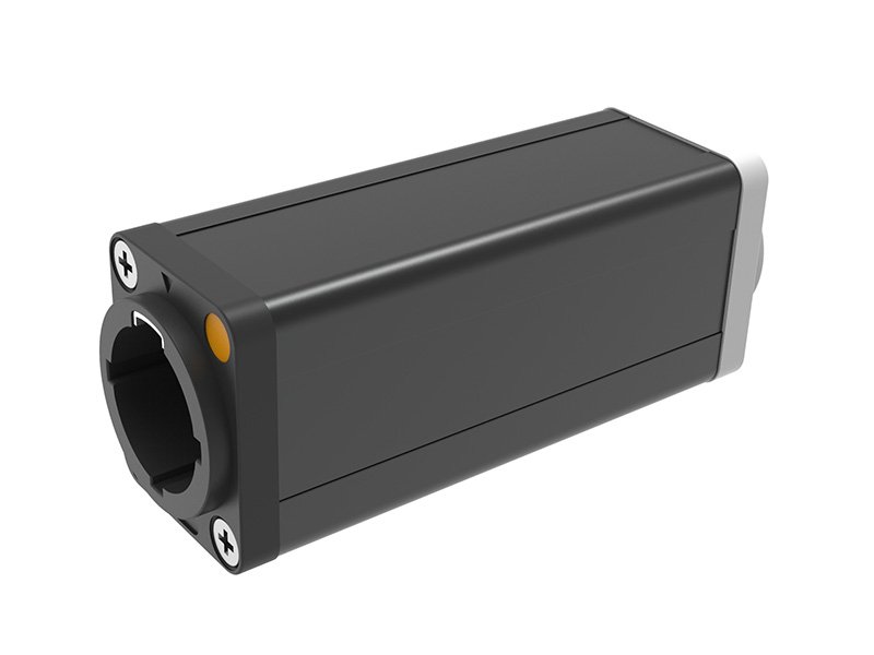 PowerCON outlet grey to PowerCON TRUE1 male feedthrough Coupler ADA42M