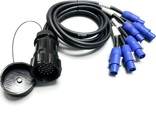 PC19M6P 19-Pin Socapex to 6 x powerCON blue Breakout cable