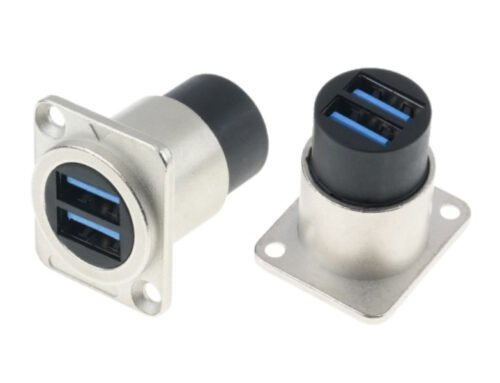 DAD20 Double USB 3.0 D-shape panel coupler