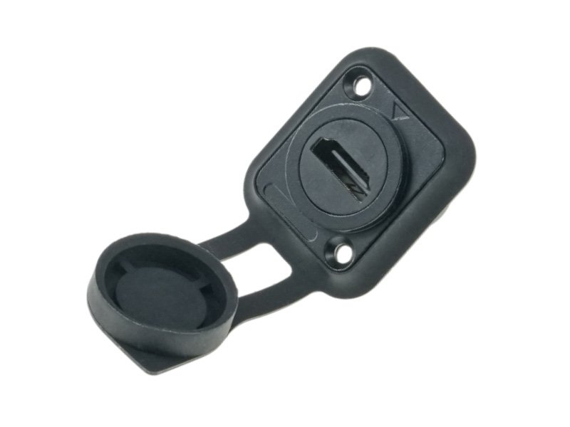 HDMI D-shape panel mounting coupler with rubber cover DAD010W