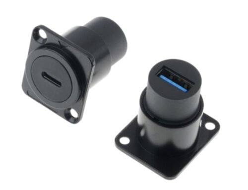 DAD23 USB TYPE C – USB 3.0 D-shape panel coupler