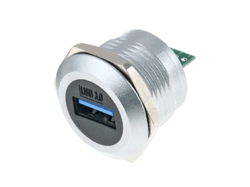 USB 3.0 C-shape panel mounting PCB terminal nickel housing DAD28